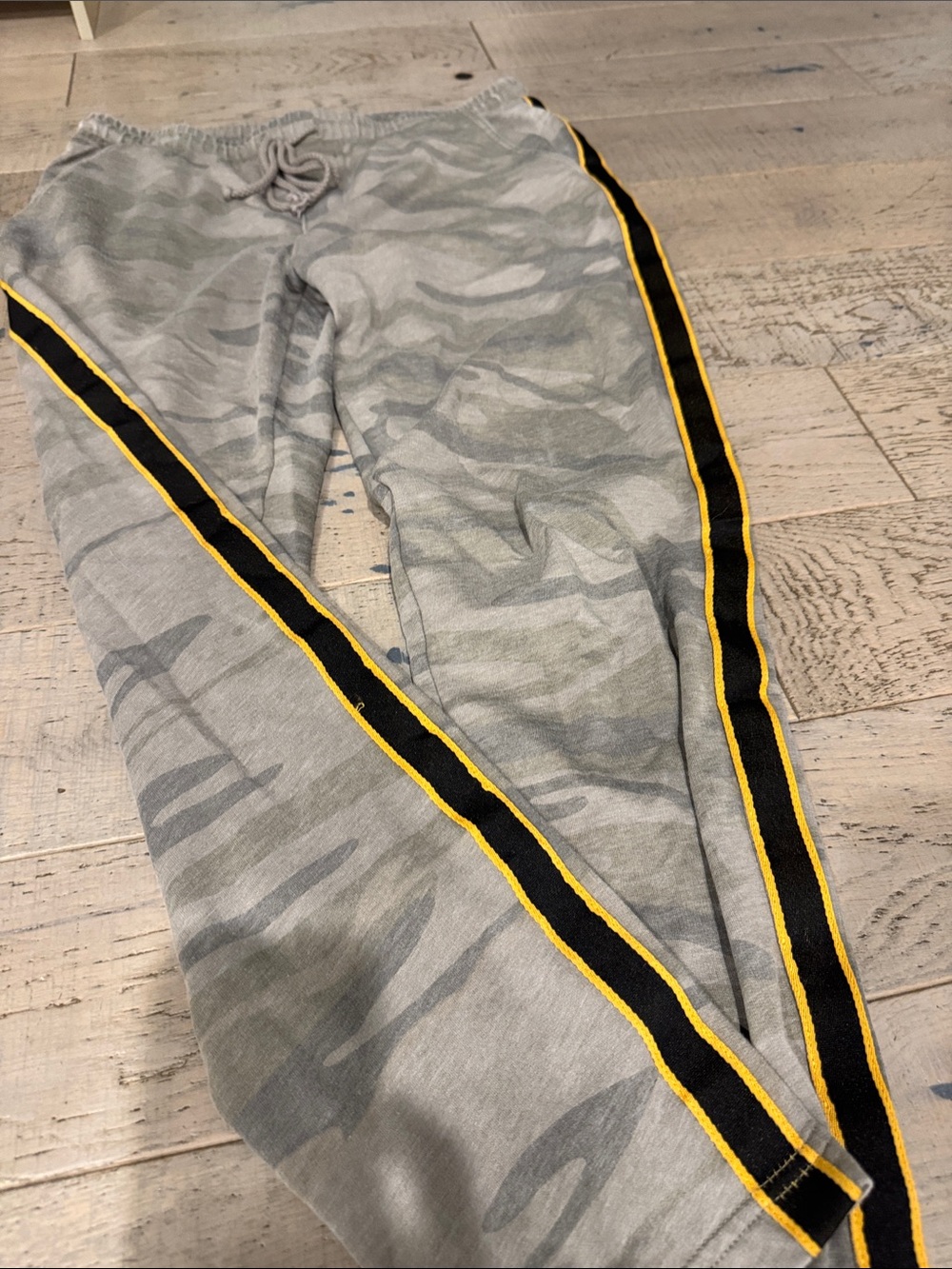 Z supply Camo Joggers with Black & Yellow Side Stripe Detail - Picture 2 of 4